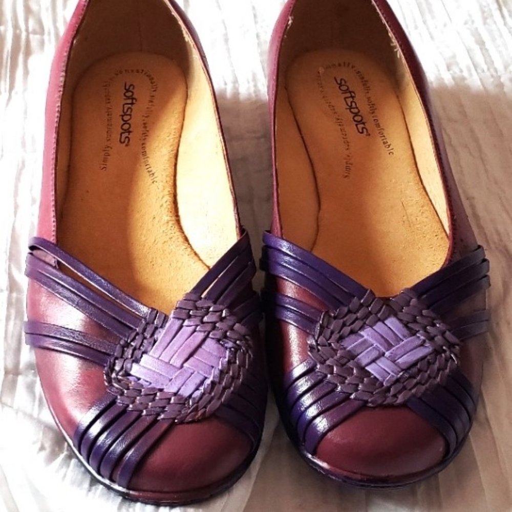 Spring purples handpainted leather Softspots flats/11ww